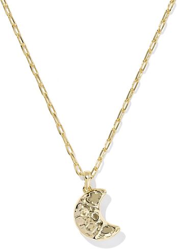 Kendra Scott Moon Short Pendant Necklace, 14K Gold-Plated Brass, Fashion Jewelry for Women, White Opalescent Resin in Saudi Arabia