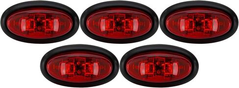 Long Haul 5 Red Mini Oval 2 Diode 2 "× 3/4" .75 "Marker Marker Truck Lights 12V in Kuwait