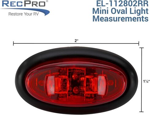 Long Haul 5 Red Mini Oval 2 Diode 2 "× 3/4" .75 "Marker Marker Truck Lights 12V in Kuwait