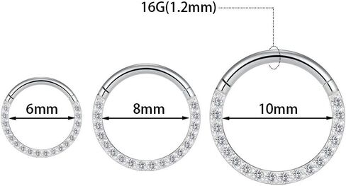 Gagabody Septum Ring 16 Gauge Orrings Daith Jewelry Surgical Steel Rings Nose Nose Cartlidge edring Hoop Helix Rook Jewelry Jewelry in Kuwait