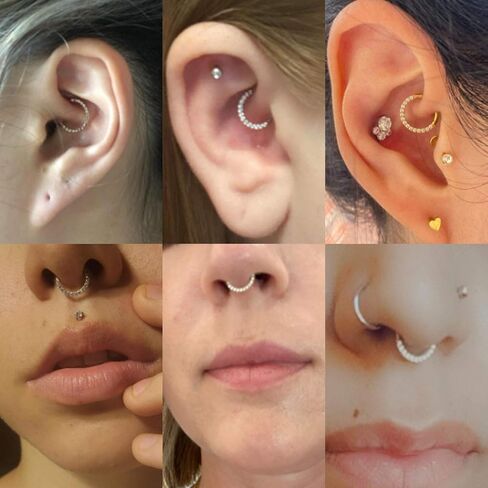 Gagabody Septum Ring 16 Gauge Orrings Daith Jewelry Surgical Steel Rings Nose Nose Cartlidge edring Hoop Helix Rook Jewelry Jewelry in Kuwait