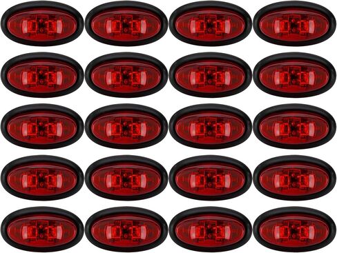 Long Haul 5 Red Mini Oval 2 Diode 2 "× 3/4" .75 "Marker Marker Truck Lights 12V in Kuwait