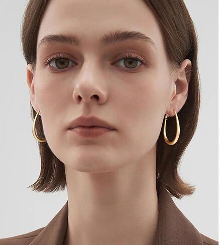 أقراط ذهبية من أجل النساء ، 18 زوجًا من البيان الناقصات المفتوحة لأطواق اللؤلؤ المفتوحة لمتعددات ، أقراط طوق مركبة للنساء للنساء المجوهرات العصرية in Kuwait