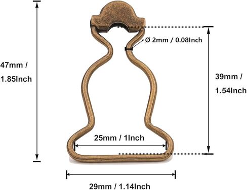 Amanaote 1" Inside Bottom Size Silvery Dungaree Fastener Overall Clip Suspender Buckle Pack of 20 in Saudi Arabia