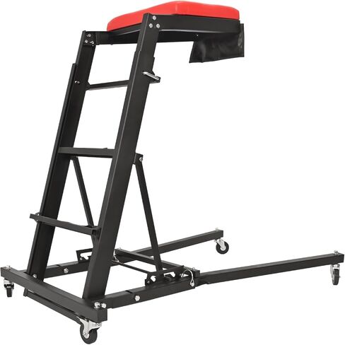 KUAFU 50" to 67" Adjustable Topside Engine Repair Creeper w/Wheels Suit for Engine Compartment Garage Shop Foldable Creeper Vehicle Repair and Maintenance 400LBS Steel+Plastic Powder Coated Black in Saudi Arabia