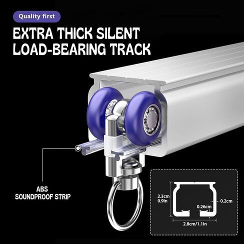 Heavy Duty Ceiling Curtain Track - Thickened Silent Aluminum Alloy Curtain Rod for Room Partitions & Privacy, Ideal for Hotels & Hospitals (White, 70cm/2.3ft) in Saudi Arabia