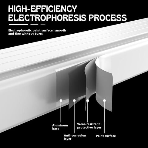 Heavy Duty Ceiling Curtain Track - Thickened Silent Aluminum Alloy Curtain Rod for Room Partitions & Privacy, Ideal for Hotels & Hospitals (White, 70cm/2.3ft) in Saudi Arabia