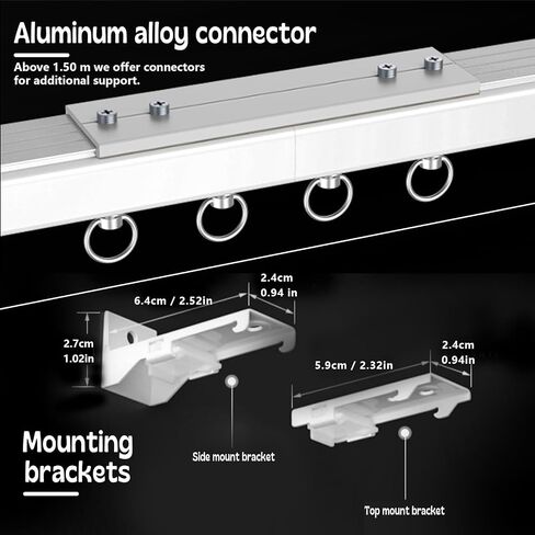 Heavy Duty Ceiling Curtain Track - Thickened Silent Aluminum Alloy Curtain Rod for Room Partitions & Privacy, Ideal for Hotels & Hospitals (White, 70cm/2.3ft) in Saudi Arabia