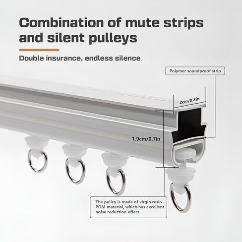Ceiling Mount Curtain Track System, Quiet Double Slide Rail, Durable Aluminium Alloy Decorative Rod for Curtains (2.3ft-19.7ft, 400cm/4x100cm) in Saudi Arabia