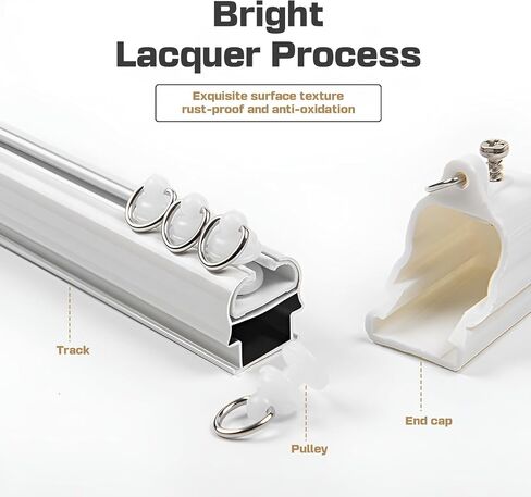 Ceiling Mount Curtain Track System, Quiet Double Slide Rail, Durable Aluminium Alloy Decorative Rod for Curtains (2.3ft-19.7ft, 400cm/4x100cm) in Saudi Arabia