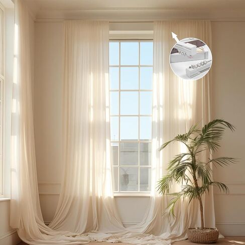 Ceiling Mount Curtain Track System, Quiet Double Slide Rail, Durable Aluminium Alloy Decorative Rod for Curtains (2.3ft-19.7ft, 400cm/4x100cm) in Saudi Arabia