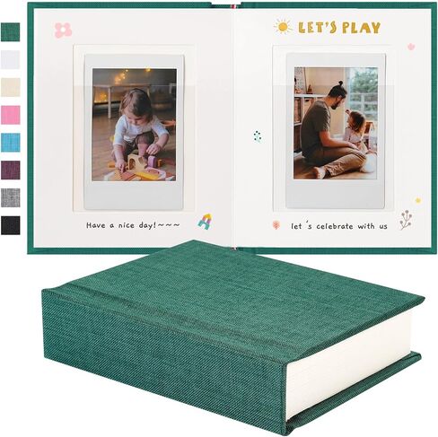 ألبوم صور ميني Instax مع مساحة الكتابة ، ألبوم Polaroid Photo Polaroid Linen ، 28 جيوبًا لصور 2x3 ، كتاب Polaroid Book for Fujifilm Instax Mini Instant Camera (Black) in Kuwait