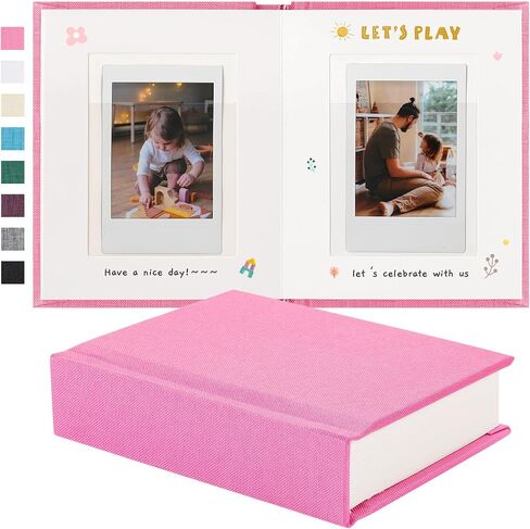ألبوم صور ميني Instax مع مساحة الكتابة ، ألبوم Polaroid Photo Polaroid Linen ، 28 جيوبًا لصور 2x3 ، كتاب Polaroid Book for Fujifilm Instax Mini Instant Camera (Black) in Kuwait