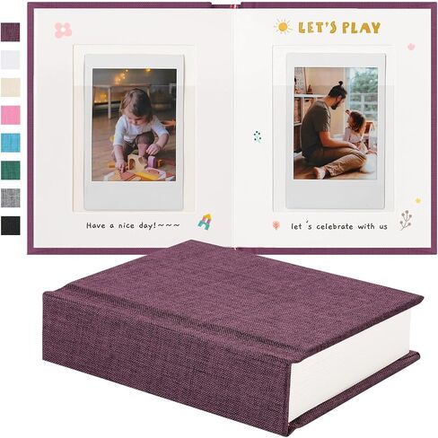 ألبوم صور ميني Instax مع مساحة الكتابة ، ألبوم Polaroid Photo Polaroid Linen ، 28 جيوبًا لصور 2x3 ، كتاب Polaroid Book for Fujifilm Instax Mini Instant Camera (Black) in Kuwait