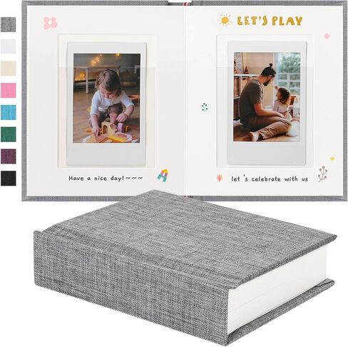 ألبوم صور ميني Instax مع مساحة الكتابة ، ألبوم Polaroid Photo Polaroid Linen ، 28 جيوبًا لصور 2x3 ، كتاب Polaroid Book for Fujifilm Instax Mini Instant Camera (Black) in Kuwait