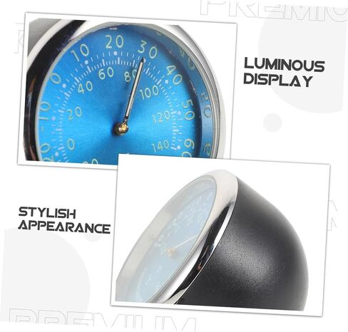 Mobestech Blue Luminous Car Dashboard Clock Herovale Clock Mini Mini Clock Electronic Quartz مع مراقبة درجة حرارة عالية الدقة للديكور الداخلي للسيارة in Kuwait