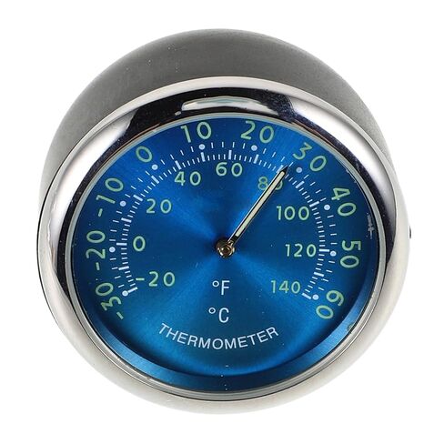 BESTYASH Luminous Car Thermometer Clock with Quartz and Electronic Timekeeping Blue Dashboard Air Vent Temperature Gauge for Vehicle Interior High Temp Monitoring with Night Light Display in Kuwait