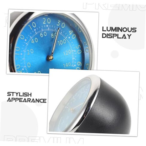BESTYASH Luminous Car Thermometer Clock with Quartz and Electronic Timekeeping Blue Dashboard Air Vent Temperature Gauge for Vehicle Interior High Temp Monitoring with Night Light Display in Kuwait