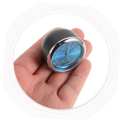 BESTYASH Luminous Car Thermometer Clock with Quartz and Electronic Timekeeping Blue Dashboard Air Vent Temperature Gauge for Vehicle Interior High Temp Monitoring with Night Light Display in Kuwait