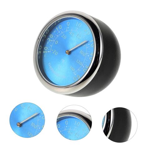 BESTYASH Luminous Car Thermometer Clock with Quartz and Electronic Timekeeping Blue Dashboard Air Vent Temperature Gauge for Vehicle Interior High Temp Monitoring with Night Light Display in Kuwait