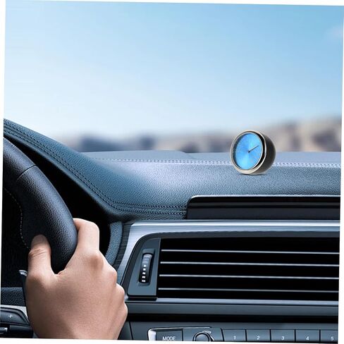 VALICLUD Luminous Car Dashboard Thermometer with Dual Electronic Quartz Clock Mini Blue Vehicle Temperature Gauge for Readable Temperature Display for Safe Driving in Saudi Arabia