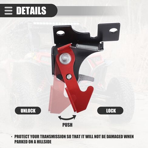 Motoforti Parking Brake, for Spring Parking Brake Thingy, for Polaris RZR 570 800 900 1000 Turbo Turbo S, Iron, Black Red in Saudi Arabia