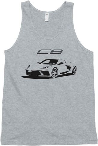 2020 'Vette C8 Mid Engine American Super Car Classic Tank Top (Usisex) White in Saudi Arabia