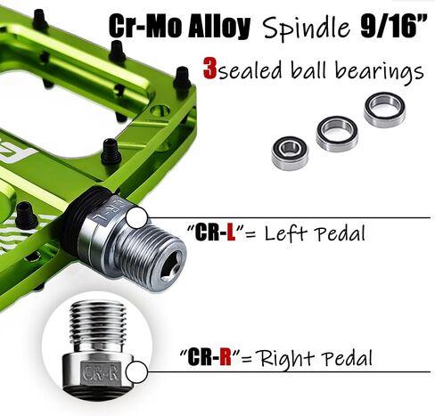 Large Bicycle Pedals Mountain Bike Pedals CNC Aluminum Flat MTB Pedals w 9/16in Cr-Mo Spindle w 3 Sealed Bearings for Ebike City Comuter Hybrid Clipless Pedals Road Bike Pedals Replacement in Saudi Arabia