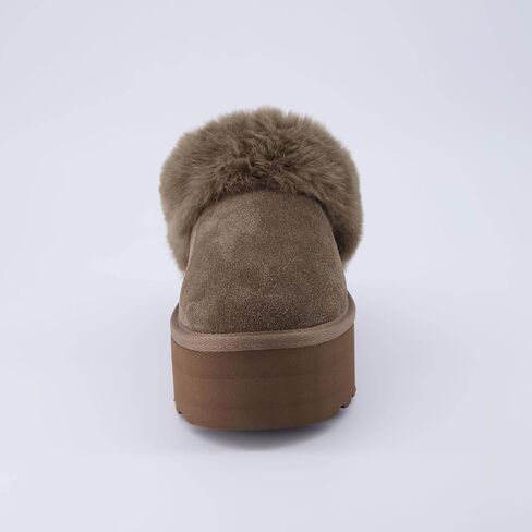 CUSHIONAIRE Women's Husky Genuine Suede Cozy Mule Platform +Memory Foam, Wide Widths Available in Saudi Arabia