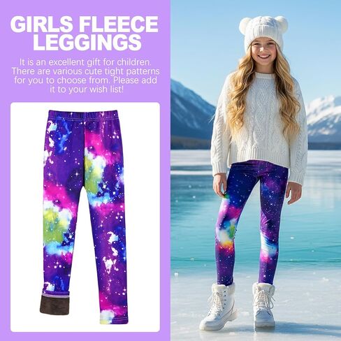 طفل فتيات شتاء طماق شتاء الأطفال سراويل مبطنة سراويل سميكة دافئة نشطة الدفء لمدة 4-10 سنوات in Saudi Arabia