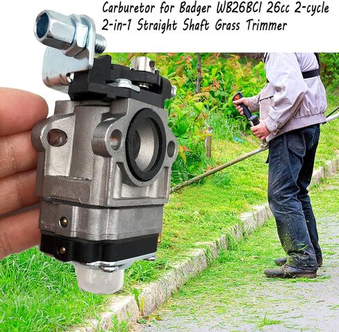 Carbretor Carb متوافق مع Badger WB26BCI 26cc 2-in-in-1 رمح مستقيم خط الوقود لطر in Saudi Arabia