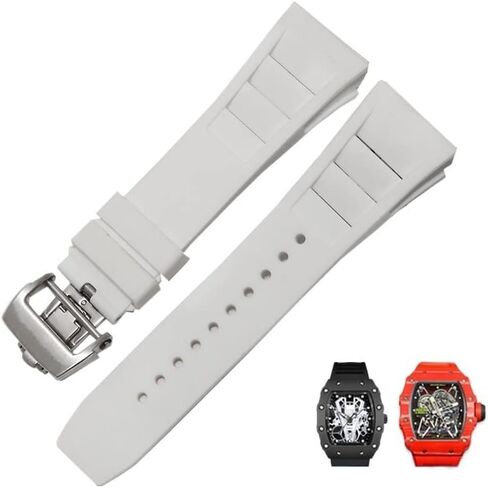 حزام مراقبة السيليكون المطاطي لريتشارد ميلي RM011 Series Silicone Tape Accessories Men's Watch STRAP 25-20MM in Saudi Arabia