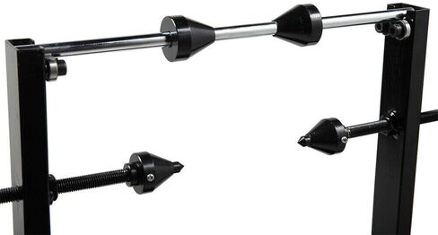 Motorcycle Wheel Balancer with Adjustable Centering Cones and Truing Pointer, Deep Black (D with Pointer) in Saudi Arabia