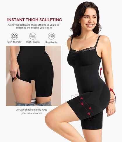 Nebility Shapewear Bodysuits for Women Tummy Control Body Shaper Seamless Waist Trainer Lace Body Suit in Saudi Arabia