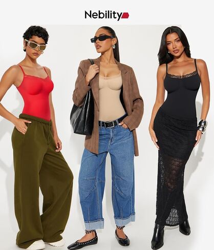Nebility Shapewear Bodysuits for Women Tummy Control Body Shaper Seamless Waist Trainer Lace Body Suit in Saudi Arabia