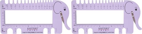 Knitter's Pride KP800224 Needle & Crochet View Sizer W/Yarn Cutter-Lilac, Purple in Saudi Arabia