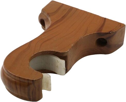 2pcs Wooden Curtain Rod Brackets Wall-Mounted Classical Drapery Holder Fits Up to 1-1/4 Inch Rod Diameter (Double-Slot Dark-Walnut) in Saudi Arabia