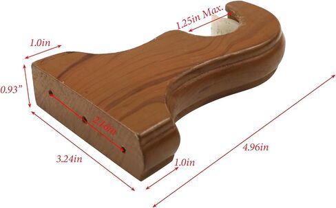 2pcs Wooden Curtain Rod Brackets Wall-Mounted Classical Drapery Holder Fits Up to 1-1/4 Inch Rod Diameter (Double-Slot Dark-Walnut) in Saudi Arabia