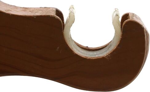 2pcs Wooden Curtain Rod Brackets Wall-Mounted Classical Drapery Holder Fits Up to 1-1/4 Inch Rod Diameter (Double-Slot Dark-Walnut) in Saudi Arabia