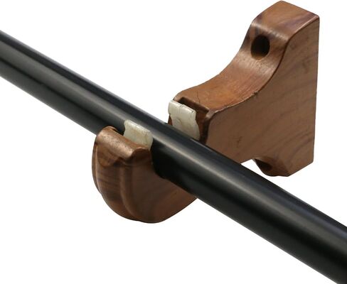 2pcs Wooden Curtain Rod Brackets Wall-Mounted Classical Drapery Holder Fits Up to 1-1/4 Inch Rod Diameter (Double-Slot Dark-Walnut) in Saudi Arabia