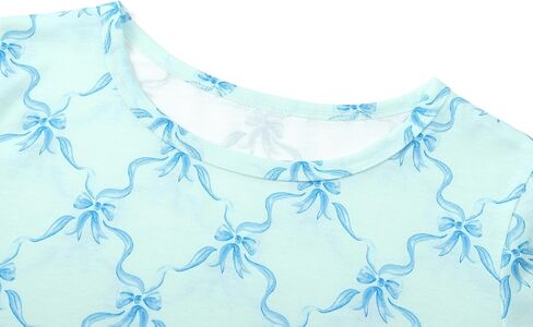 بيجامة Tebbis العصرية ذات اللون الأزرق الدوامة للفتيات مكونة من قطعتين ناعمة بأكمام طويلة وسراويل PJ Set Jammies مقاس 6-18 in Kuwait