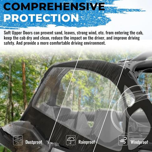 HECASA Soft Upper Door Set Compatible with 2017-2023 Can-Am Maverick X3 2-Seat Models UTV Soft Cab Enclosure Top Doors in Saudi Arabia