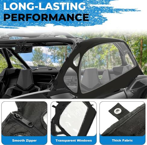 HECASA Soft Upper Door Set Compatible with 2017-2023 Can-Am Maverick X3 2-Seat Models UTV Soft Cab Enclosure Top Doors in Saudi Arabia