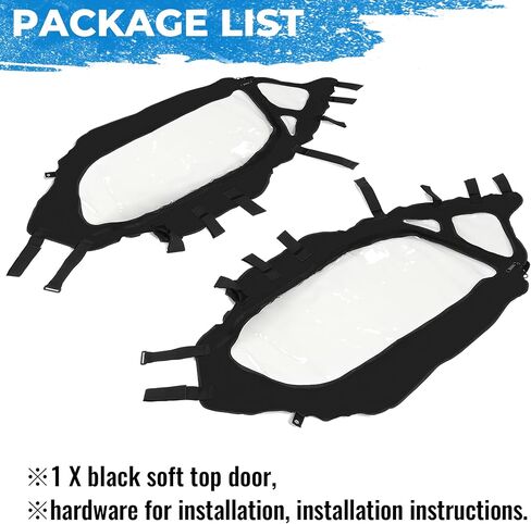 HECASA Soft Upper Door Set Compatible with 2017-2023 Can-Am Maverick X3 2-Seat Models UTV Soft Cab Enclosure Top Doors in Saudi Arabia