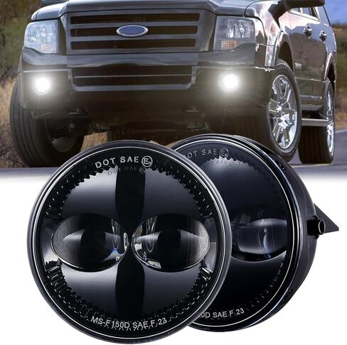 مصابيح ضباب LED معتمدة من Z-OFFROAD DOT لـ 2006-2014 Ford F150 2006 2007 2008 2009 2010 2011 2012 2013 2014 F150، مجموعة مصابيح القيادة الممتصة للصدمات - أسود in Kuwait