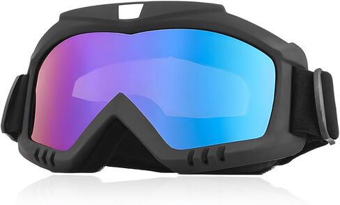 Dirt Bike Goggles, Dustproof Windproof Helmet Ski Goggles with Fog Lens, Wide Vision UV Protection Safety Glasses (Colorful) in Saudi Arabia