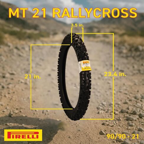Pirelli MT 21 Rallycross 90/90-21 Front & 120/90-18 إطارات الدراجات النارية الخلفية-رياضة مزدوجة/Enduro ، فقي عدواني للطرق والخار in Kuwait