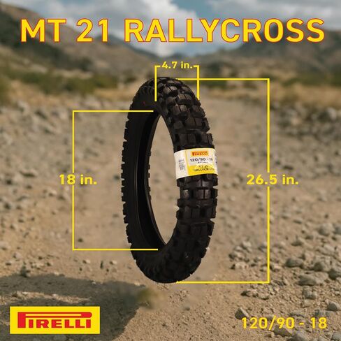 Pirelli MT 21 Rallycross 90/90-21 Front & 120/90-18 إطارات الدراجات النارية الخلفية-رياضة مزدوجة/Enduro ، فقي عدواني للطرق والخار in Kuwait