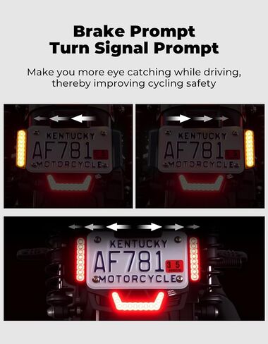 Kemimoto Universal Universal Motorcycle Brake Light مع إشارات الانعطاف 12V مضغوطة مزدوجة اللون الأوساخ نارية نارية لوحة Light Light Plate مؤشر ضوء الماء ، أسود in Saudi Arabia