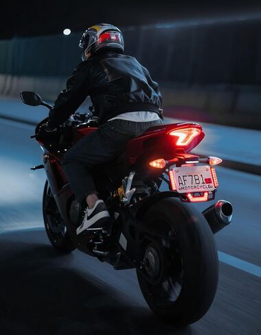 Kemimoto Universal Universal Motorcycle Brake Light مع إشارات الانعطاف 12V مضغوطة مزدوجة اللون الأوساخ نارية نارية لوحة Light Light Plate مؤشر ضوء الماء ، أسود in Saudi Arabia